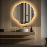 LED Spiegel Asymmetrisch Oval | Touch-Schalter | Warmweißes Licht - Reyze Seria Ambient Model 1